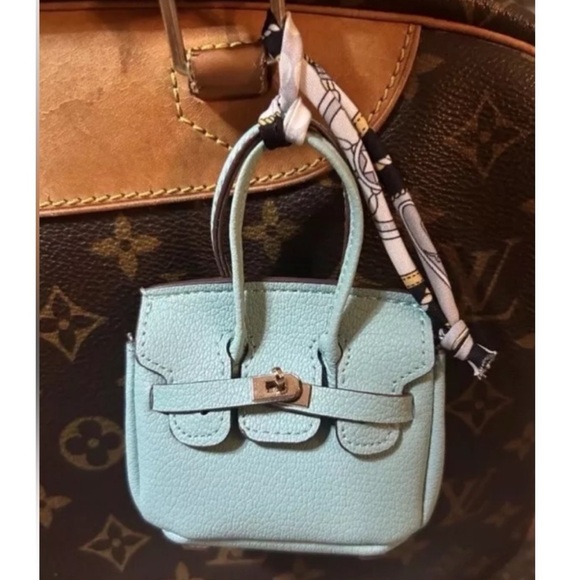 Handbags - NEW Bag Charm Micro Mini Handbag Shape Charm/ Keychain Pouch Light Blue